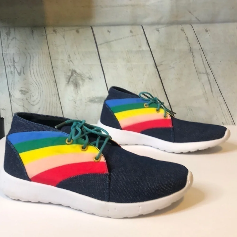 YRU Beam Hi Denim Shoes Sneakers Rainbow 9